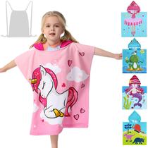 Toalha de poncho com capuz infantil Athaelay 61x122 cm Unicórnio Toalha de poncho com capuz infantil Athaelay 61x122 cm Unicórnio