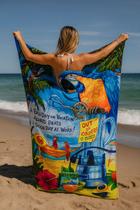 Toalha de Praia Algodão Estampa Arara Amarela