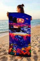 Toalha de Praia Algodão Estampa Fundo do Mar