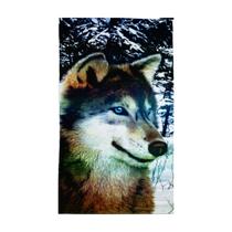 Toalha de Praia Algodão Estampa Lobo