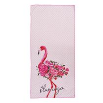 Toalha De Praia Aveludada Realce Premium Flamingo 140x70cm