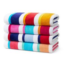 Toalha de praia BEN KAUFMAN Joey Velour multicolorida 76x152cm, pacote com 4
