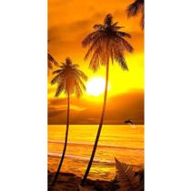Toalha de Praia Buettner Veludo Estampada Sunset on the Beach Amarelo