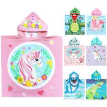 Toalha de praia com capuz NovForth Kids Mermaid para meninos e meninas