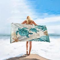 Toalha De Praia Com Estampa De Tartaruga Marinha, Toalha De Banho Super Absorvente De Lado Único Toalha De Praia Com Estampa De Tartaruga Marinha, Toalha De Banho Super Absorvente De Lado Único