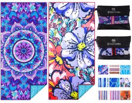 Toalha de praia de microfibra Qinqinamu, pacote com 2 unidades, 180x80cm, leve Toalha de praia de microfibra Qinqinamu, pacote com 2 unidades, 180x80cm, leve