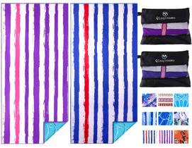 Toalha de praia de microfibra Qinqinamu, pacote com 2 unidades, 180x80cm, leve Toalha de praia de microfibra Qinqinamu, pacote com 2 unidades, 180x80cm, leve