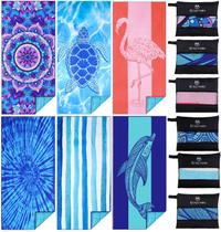 Toalha de praia de microfibra Qinqinamu, pacote com 6, 180x80cm, leve Toalha de praia de microfibra Qinqinamu, pacote com 6, 180x80cm, leve