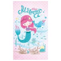 Toalha De Praia e Banho Infantil Dohler Mini Mermaid Felpuda