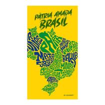 Toalha de Praia e Piscina KazzaVip Felpa 60% Algodão/40% Poliéster Estampada Mapa do Brasil 70cm x 140m Amarelo Toalha de Praia e Piscina KazzaVip Felpa 60% Algodão/40% Poliéster Estampada Mapa do Brasil 70cm x 140m Amarelo