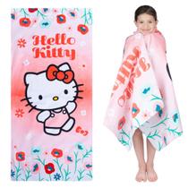 Toalha de Praia Franco Kids Hello Kitty - 147cm x 71cm - 100% Algodão