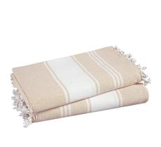 Toalha de Praia Grande LANE LINEN (2 Unidades) - Bege Turco - 39x71cm