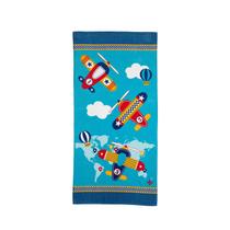 Toalha de Praia Infantil Aveludada 100% Algodão Aviões Azul - Santista