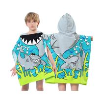 Toalha de Praia Infantil com Capuz - Macia e Aveludada - Desenhos de Animais