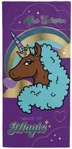 Toalha de praia Jay Franco Afro Unicorn 100% algodão 70x140cm