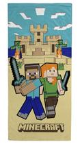 Toalha de praia Jay Franco Minecraft Alex e Steve 70x145cm