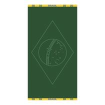 Toalha de Praia KazzaVip Jacquard Veludo 100% Algodão Bandeira Do Brasil 70cmx140m Verde