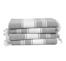 Toalha de Praia LANE LINEN Alloy - Pacote com 4 - 100% Linho 100x180cm Toalha de Praia LANE LINEN Alloy - Pacote com 4 - 100% Linho 100x180cm