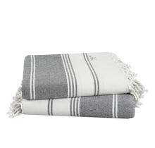 Toalha de praia LANE LINEN Ebony 39x71cm, pacote com 2 unidades, secagem rápida