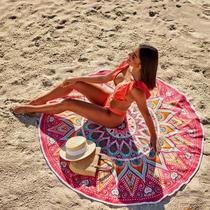 Toalha de Praia Lepper Redonda 55% Algodão e 45% Poliéster Mantra 1,55m Rose