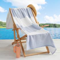 Toalha de praia Loon & Lake Luxury Block Stripe 100% algodão