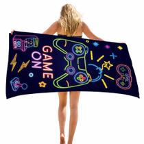 Toalha de praia Neon Game Controller Quick Dry 90x180cm azul Toalha de praia Neon Game Controller Quick Dry 90x180cm azul