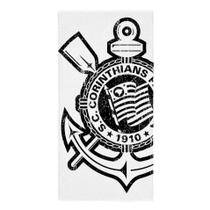 Toalha de Praia Piscina Corinthians Aveludada Branca Lepper Toalha de Praia Piscina Corinthians Aveludada Branca Lepper