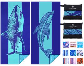 Toalha de praia Qinqinamu, microfibra leve, 180x80cm, pacote com 2 Toalha de praia Qinqinamu, microfibra leve, 180x80cm, pacote com 2