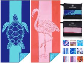 Toalha de praia Qinqinamu, microfibra leve, 180x80cm, pacote com 2 Toalha de praia Qinqinamu, microfibra leve, 180x80cm, pacote com 2