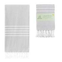 Toalha de praia turca WETCAT Oversize 100% algodão cinza 38x71cm