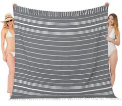 Toalha de praia Vikumond Oversize XXL de algodão à prova de areia preta Toalha de praia Vikumond Oversize XXL de algodão à prova de areia preta