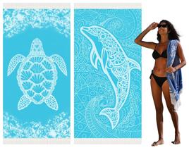 Toalha de praia Widdonen de algodão absorvente de secagem rápida 90x200cm, pacote com 2 unidades