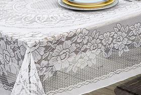 Toalha de renda branca para mesa/6 cadeiras Toalha de renda branca para mesa/6 cadeiras