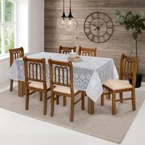 Toalha De Renda Branca Tulipa 4 lugares 1,60 x 1,60cm Mesa Cozinha Sala de Jantar Quadrada