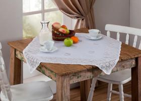 Toalha de Renda Quadrada 78 X 78 cm Branca 1 Unidade