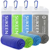 Toalha de resfriamento Sukeen, pacote com 4, 40x12cm, microfibra para ioga e esporte