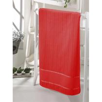 Toalha de Rosto Bella c/ Barrado para Bordado 50cm x 80cm Dohler - Vermelho