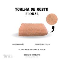 Toalha De Rosto Briza 100% Algodão 50 X 0,80Cm Floral Salmão