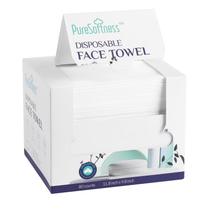 Toalha de rosto descartável PureSoftness 100% algodão 30x25cm 160Ct Toalha de rosto descartável PureSoftness 100% algodão 30x25cm 160Ct
