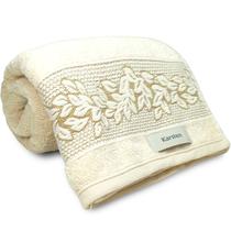 Toalha de Rosto Karsten Provence 100% Algodão - Barra Floral Grossa Macia Antipilling - 48 x 80