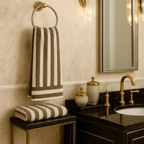 Toalha de Rosto Listrada Macia, Absorvente e Secagem Rápida