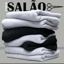 Toalha de Rosto para Salão 50cm x 80cm Engotex Preto c/ 10 unds