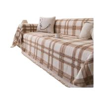 Toalha De Sofá Estilo Bambu Macia E Quente Com Franjas Cobertor Confortável Para Sofás Sala De Estar