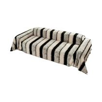 Toalha De Sofá Jacquard Boêmia Listrada Em Preto E Branco, Cobertor Macio E Grosso Para Sala De Toalha De Sofá Jacquard Boêmia Listrada Em Preto E Branco, Cobertor Macio E Grosso Para Sala De