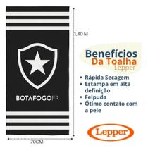 Toalha de Time Banho Praia Botafogo 100% Poliéster Transfer 70cm x 1,40m Lepper