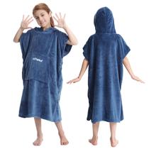 Toalha de troca de roupa Hiturbo Kids Soft Plush Bath 5-12Y Navy