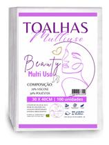 Toalha Descartável Multiuso 30cm X40cm Branca Beleza e Cuidados 100 Unidades