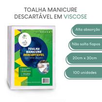 Toalha descartável p/ manicure viscose 20 x 30 c/ 100 unidades