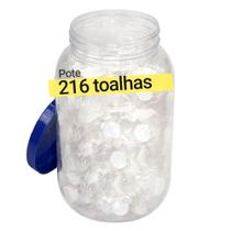 Toalha Desidratada Compacta Multiuso Descartável Estética Limpeza de Pele - Pote com 216un