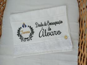Toalha dinda de consagração - toalha de lavabo bordada madrinha de Consagração